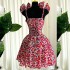 European and American women's clothing 2025 spring temperament elegant floral suspender bow high waist slimming A-line dress short skirt