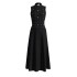 High end stand up collar sleeveless dress for women 2025 new heavy industry nail bead temperament slimming long skirt autumn