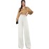 Cross border women's clothing from Europe and America, new and popular foreign trade items, solid color, hanging fashion, wide leg pants, long pants, formal pants, suit pants, women's pants