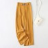 European and American Cross border 2024 New Elegant Solid Color Micro Elastic Drop Feeling High Waist slimming pants Casual pants Women's wide leg pants