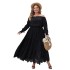 European and American cross-border Amazon fashion big lace black skirt new plus size solid color hollow skirt for women