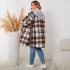 AliExpress Amazon Europe and America Autumn and Winter New Women's Clothing Foreign Trade Fat mm Large Grid Hoodie Medium Long Coat for Women