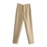 European and American Amazon cross-border new slim fit solid color pleated micro elastic formal straight leg pants casual pants women's pants