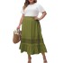 Cross border Amazon casual skirt for autumn and winter 2024, with elegant and high waisted hollow out loose skirt for foreign trade