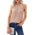 2024 Summer Europe and America Amazon Cross border New Solid Color Neck Hanging Style Women's Glitter Feel Micro Elastic Strap Glitter Tank Top