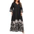 Cross border Amazon new flared sleeve loose dress European and American elegant style V-neck printed long dress for women