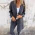 2024 Autumn/Winter Amazon Cross border New Women's Solid Color Flip Tie Pocket cardigan Single breasted Mid length Coat