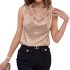 European and American cross-border foreign trade new hot item sexy V-neck strapless fashion sequin loose short pullover sweater women's vest