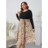 Independently developed popular fashion leopard print plus size loose long sleeved women's dress on Amazon's AliExpress for European and American foreign trade