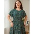 Amazon's European and American style cross-border foreign trade plus size women's clothing 2022 new hot item printed loose women's dress