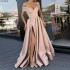 Women's Dress, European and American Summer Cross border New Style, Sexy, Elegant, Noble, Satin Solid Color Deep V Dress, Evening Dress