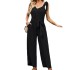 2024 Summer Amazon Cross border New Commuter Style Solid Color Sleeveless Strap Nine Part Pants jumpsuit