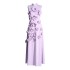 French style design sense splicing three-dimensional flower long skirt 2025 early spring new high neck sleeveless floral dress