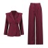 Premium and niche design two-piece set 2025 new temperament shoulder padded suit+fashionable wide leg trousers set