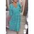 2023 new plus size super fairy V-neck floral dress for beach vacation, loose long skirt in stock