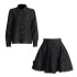 Elegant temperament style two-piece set for early spring 2025 new single breasted shirt with ruffle edge short skirt set for women