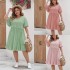 European and American cross-border independent station Bohemian fashion dress 2024 plus size tassel design round neck dress