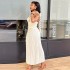 European and American cross-border women's clothing 2024 summer new fashionable hanging neck vest sleeveless top pleated skirt set