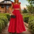 2024 Summer European and American Cross border New Style Sexy Solid Color Middle Waist Strap Big Swing Two piece Set Dress