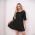 New and popular cross-border foreign trade items from Europe and America, fashionable solid color loose waist short sleeved skirt dress, banquet sequin dress