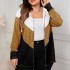 Amazon's new European and American women's striped loose cardigan jacket for autumn and winter 2024, contrasting colors, casual and comfortable, sold on AliExpress