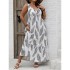 Amazon 2024 summer hot item suspender printed sleeveless long dress for vacation, loose and casual women's dress