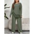 Independently developed European and American cross-border AliExpress Amazon irregular tassel long sleeved top loose wide leg pants set