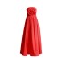 European and American elegant style red rose strapless long dress 2025 early spring new high waisted and large skirt dress for women's fashion