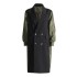 Fashion casual trench coat 2025 early spring new style temperament suit collar contrasting color splicing loose silhouette long jacket for women