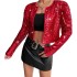 Women's clothing 2024 spring European and American Amazon cross-border hot item trendy rock style round neck short sequined jacket