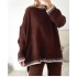 2024 European and American Autumn and Winter New Products Independent Station AliExpress Fashion Solid Color Sweater Casual Loose Two Piece Set for Women