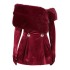 Temperament socialite style velvet dress 2025 new style fur collar splicing diamond inlaid high-end feeling sexy strapless short skirt for women