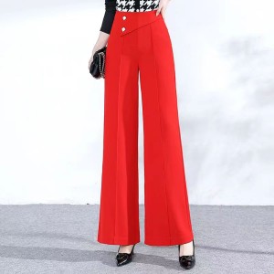 2024 Spring and Autumn Cross border Foreign Trade New Fashionable Solid Color Hanging High Waist Casual Pants for Women, Wide Leg Pants