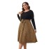 Independently developed popular fashion leopard print plus size loose long sleeved women's dress on Amazon's AliExpress for European and American foreign trade