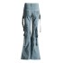 Sweet and Spicy Women's Team Style Low Waist Work Pants 2025 Early Spring New Style, Made Old, Straw, Slim Fit, Trumpet Jeans for Women