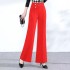 2024 Spring and Autumn Cross border Foreign Trade New Fashionable Solid Color Hanging High Waist Casual Pants for Women, Wide Leg Pants