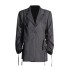 Fashion design sense suit 2025 spring new style structural deep V-neck single button drawstring suit jacket for women