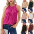 2024 Summer Europe and America Amazon Cross border New Solid Color Neck Hanging Style Women's Glitter Feel Micro Elastic Strap Glitter Tank Top