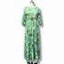 Printed long dress 2024 European and American Amazon foreign trade French commuting style retro large swing round neck floral dress