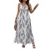 Amazon 2024 summer hot item suspender printed sleeveless long dress for vacation, loose and casual women's dress