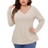 2024 new V-neck sweater for European and American foreign trade cross-border Amazon autumn and winter plus size fat MM loose outer sweater