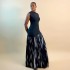 European and American women's clothing 2025 spring new style elegant round neck sleeveless printed dress long skirt