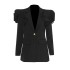 European and American cross-border waist slimming suit 2025 spring new sexy V-neck splicing three-dimensional flower suit jacket for women