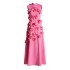 French style design sense splicing three-dimensional flower long skirt 2025 early spring new high neck sleeveless floral dress