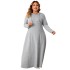 Cross border Amazon foreign trade plus size women's clothing chubby sister hooded casual dress autumn new collection waist cinched A-line skirt