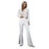 European and American fashion two-piece set 2025 new heavy industry nail bead jacket jacket+high waisted split slightly flared pants set for women