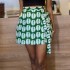 European and American women's clothing 2025 spring new sweet and fresh printed lace up high waisted A-line half length skirt