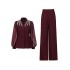 Fashion socialite style two-piece set 2025 new model with diamond inlaid splicing mesh design suit jacket temperament high waisted pants