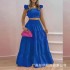 2024 Summer European and American Amazon Cross border New Style Stylish Sexy Bareback Solid Color Strap Two piece Long Skirt Dress