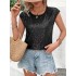 New cross-border European and American style loose casual fashion party round neck sleeveless top women's sequin T-shirt